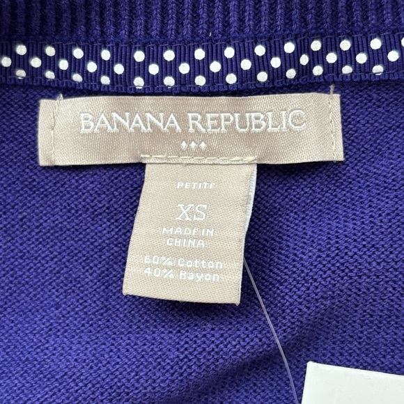 Banana Republic Purple Plum Cardigan Cotton Blend X-Small Petite NWT - Picture 8 of 9